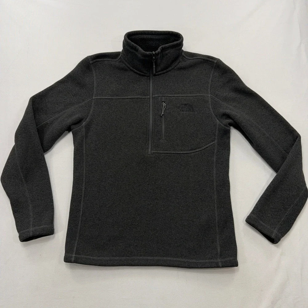 The North Face Fleece Gordon Lyons Quarter Zip Pullover Jacket Grey Mens Size S